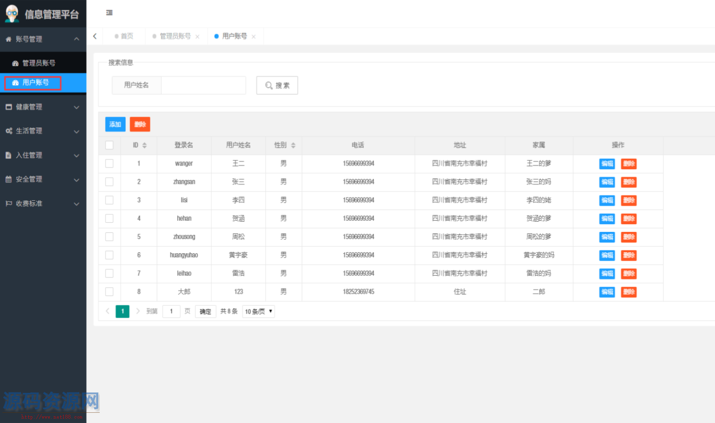 Java Springboot养老院信息管理系统源码