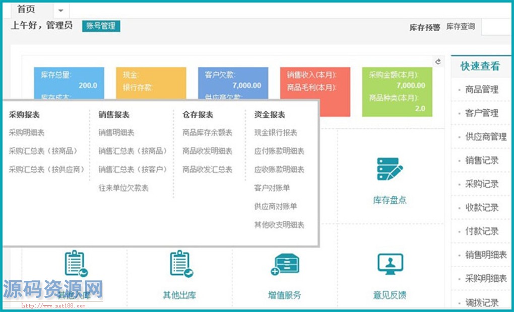 PHP电商ERP进销存系统源码