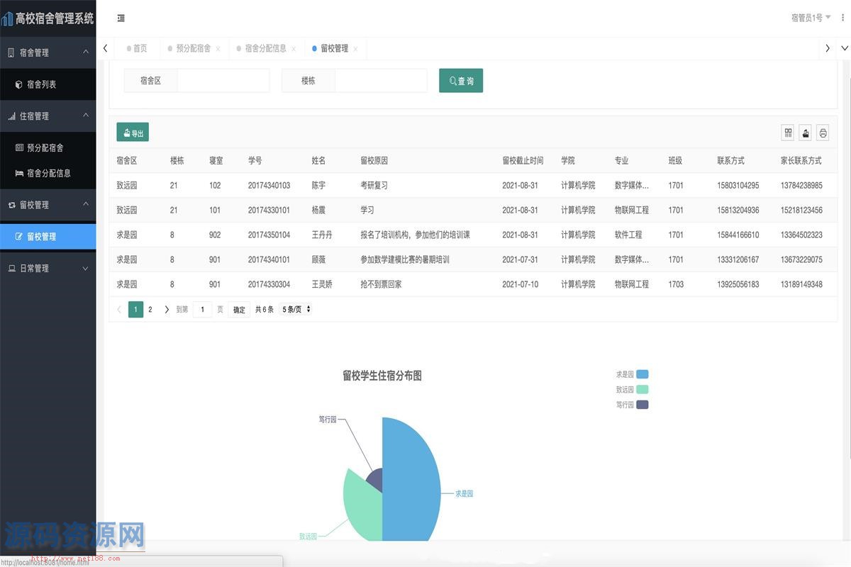 SpringBoot 高校宿舍管理系统源码带视频和文档