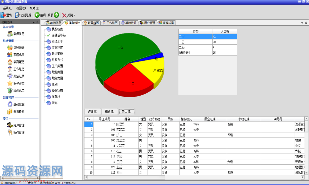 ASP.NET教师信息管理系统源码