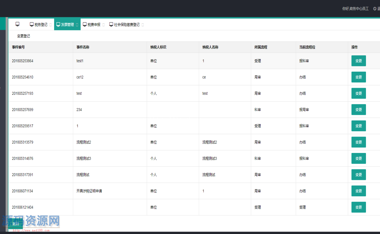 Java涉税申请管理平台源码 税务系统源码