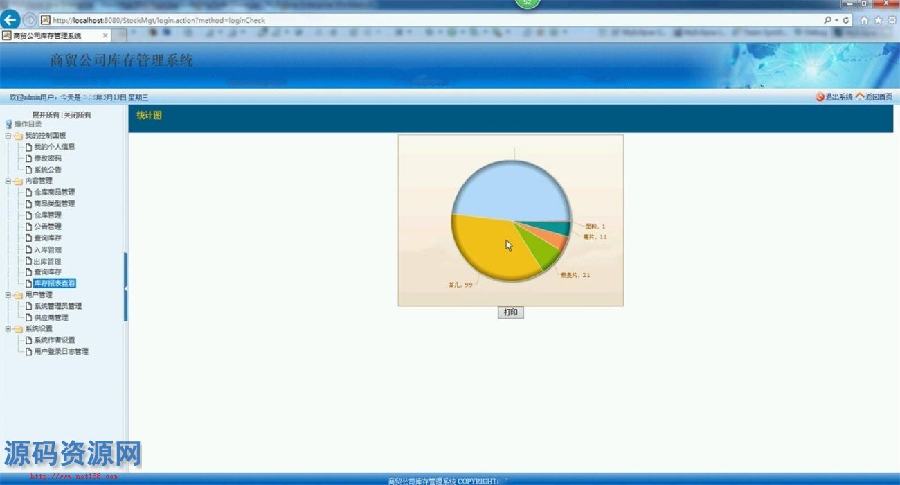 JAVA商贸公司库存管理系统源码