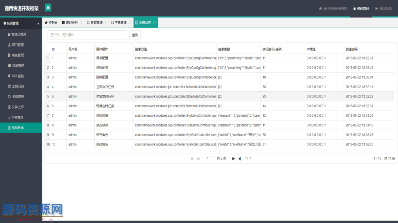 JAVA通用快速开发框架源码