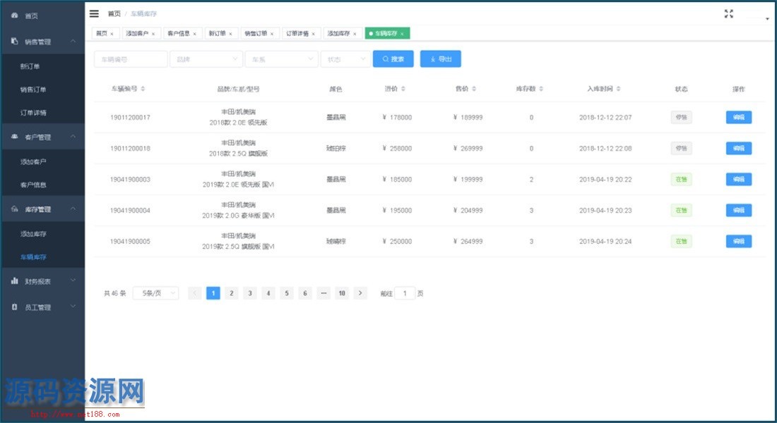 Java汽车销售管理系统源码带本地搭建教程