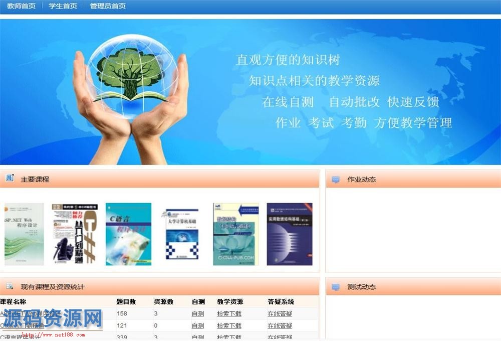 ASP.NET最新版基于知识树的多课程网络教学平台源码