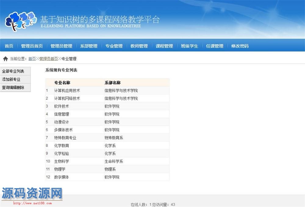 ASP.NET最新版基于知识树的多课程网络教学平台源码