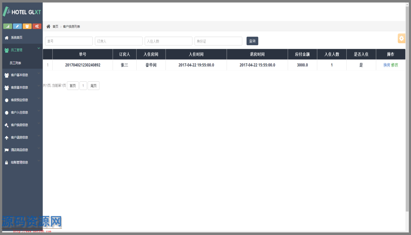 Java酒店网站管理系统源码