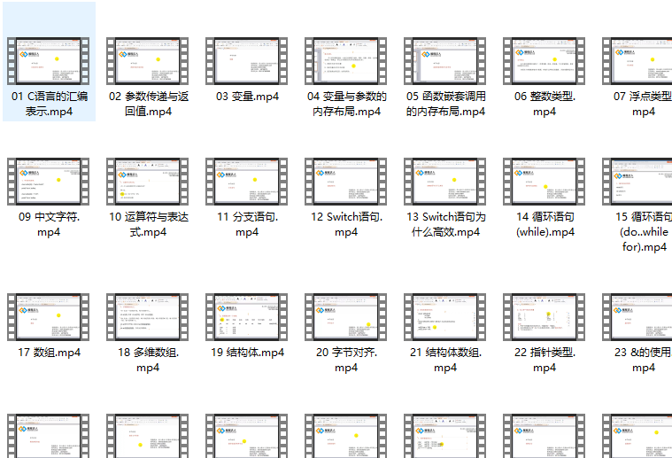 基础视频教程，包括c，c++，MFC，PE，STL，win32，数据库，数...