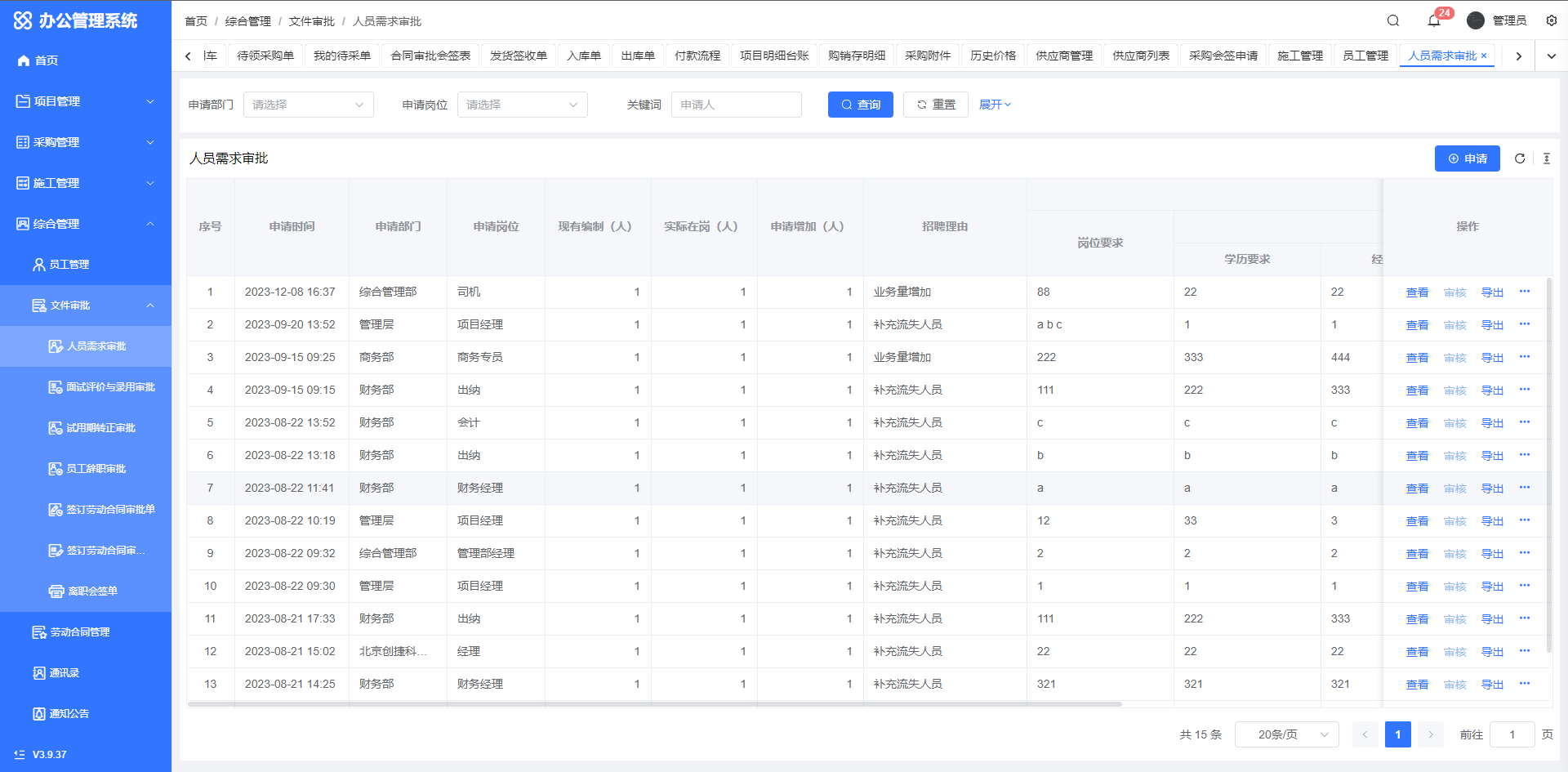 一款完全开源免费且可商用的OA办公管理系统