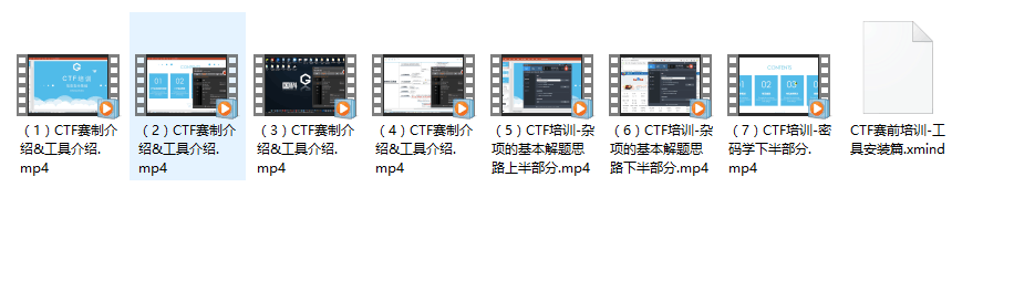 国科CTF视频(CTF赛前指导班1和2)