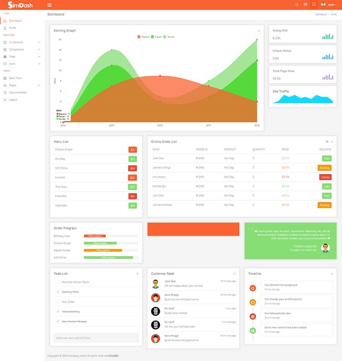 Bootstrap响应式管理系统网站后台模板 程序源码下载