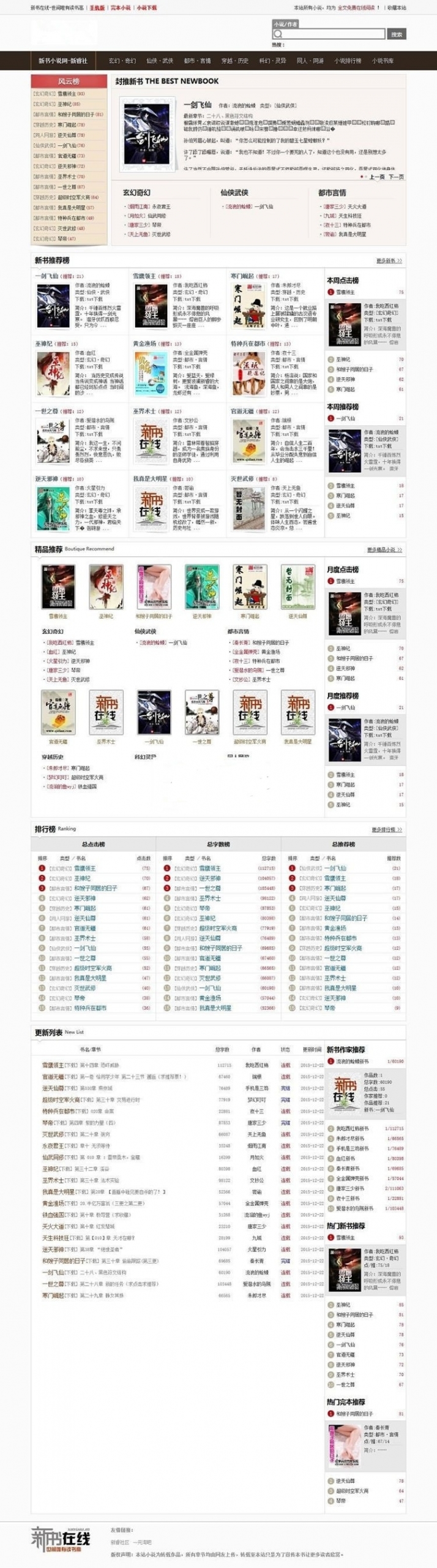 织梦内核定制版小说网站模板 自动生成txt+zip压缩