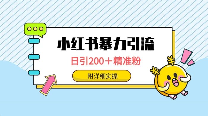 小红书暴力引流大法，日引 200+ 精准粉，一键触达上万人，附详细实操