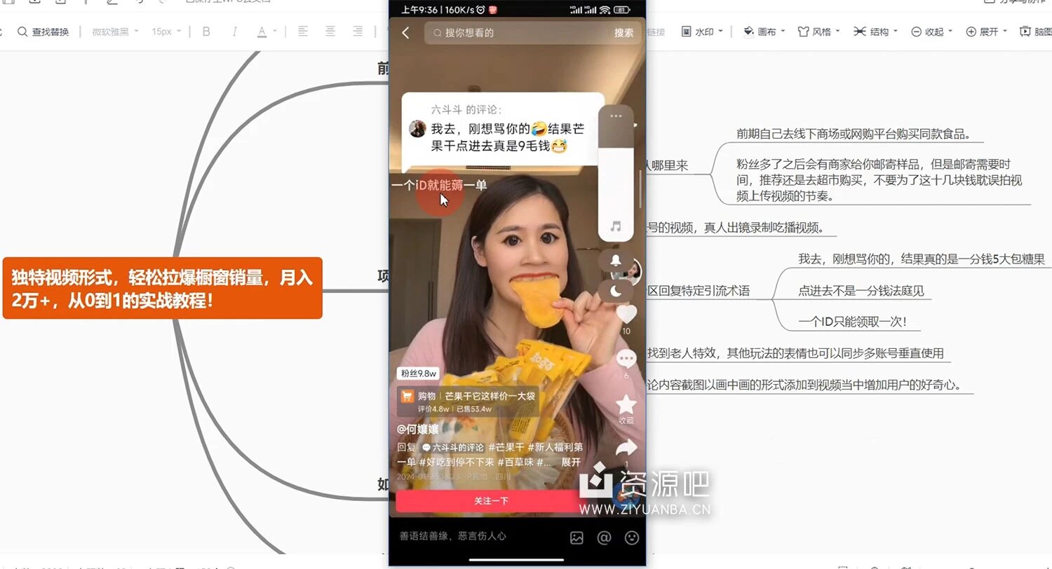 独特视频形式，轻松拉爆橱窗销量，月入 2 万+，从 0 到 1 的实战教程！