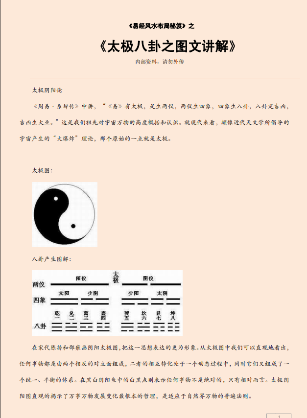 [风水学核心资料]太极八卦之图文讲解PDF文档