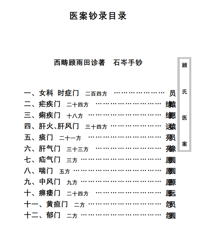  [中医经典古籍]中医古籍珍稀抄本精选--顾氏医案PDF文档
