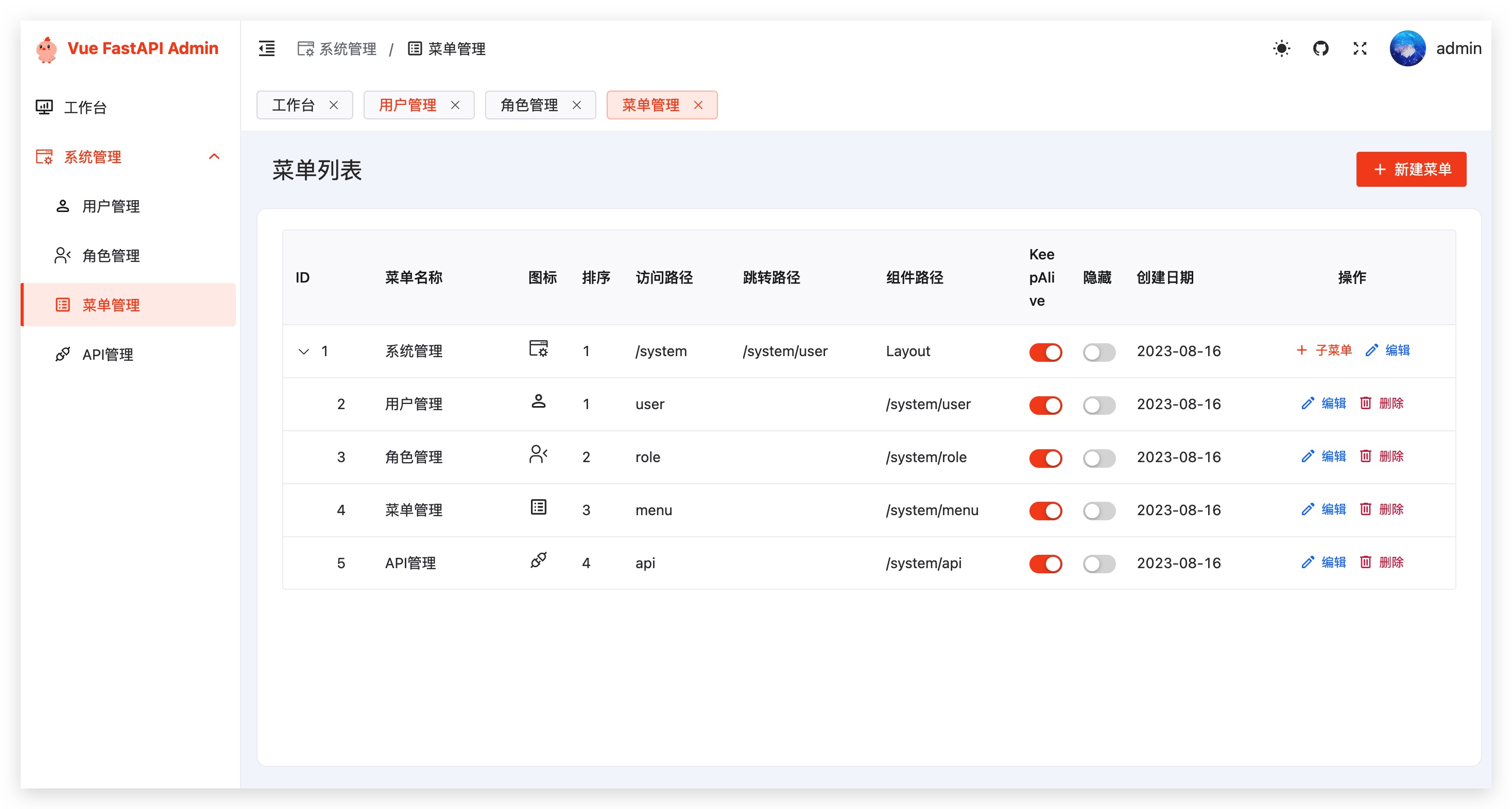 基于 FastAPI + Vue3 + Naive UI 的现代化前后端分离开发平台，助力中小型应用快速搭建的python源码 ... ...