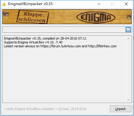 脱壳工具Enigma_Virtual_Box_Unpacker_v0.35  EnigmaVBUnpacker下载