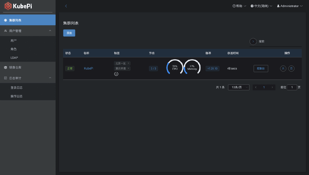 go语言现代化的 K8s 面板源码，可导入多个 Kubernetes 集群权限控制