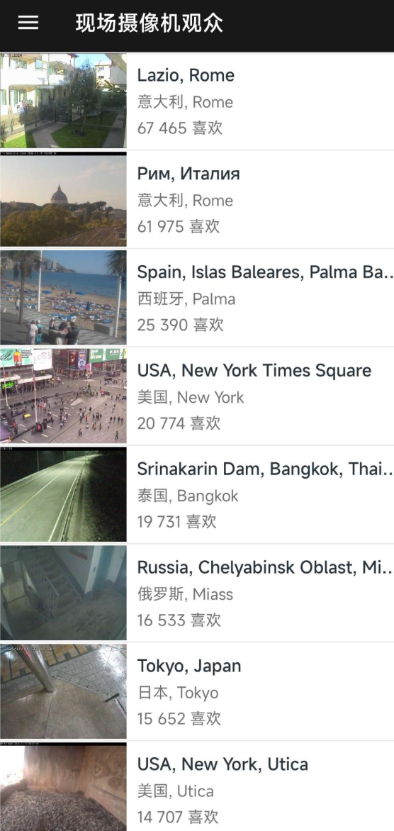 一个全球的监控查看器，可以看到国外的风景