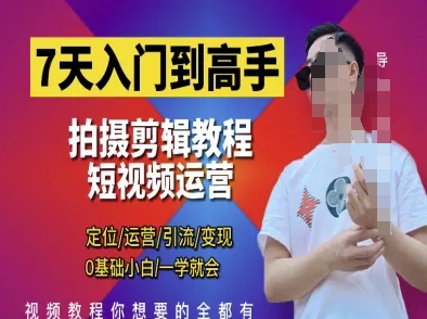 短视频剪辑运营高手课定位 运营 引|流 变现0基础