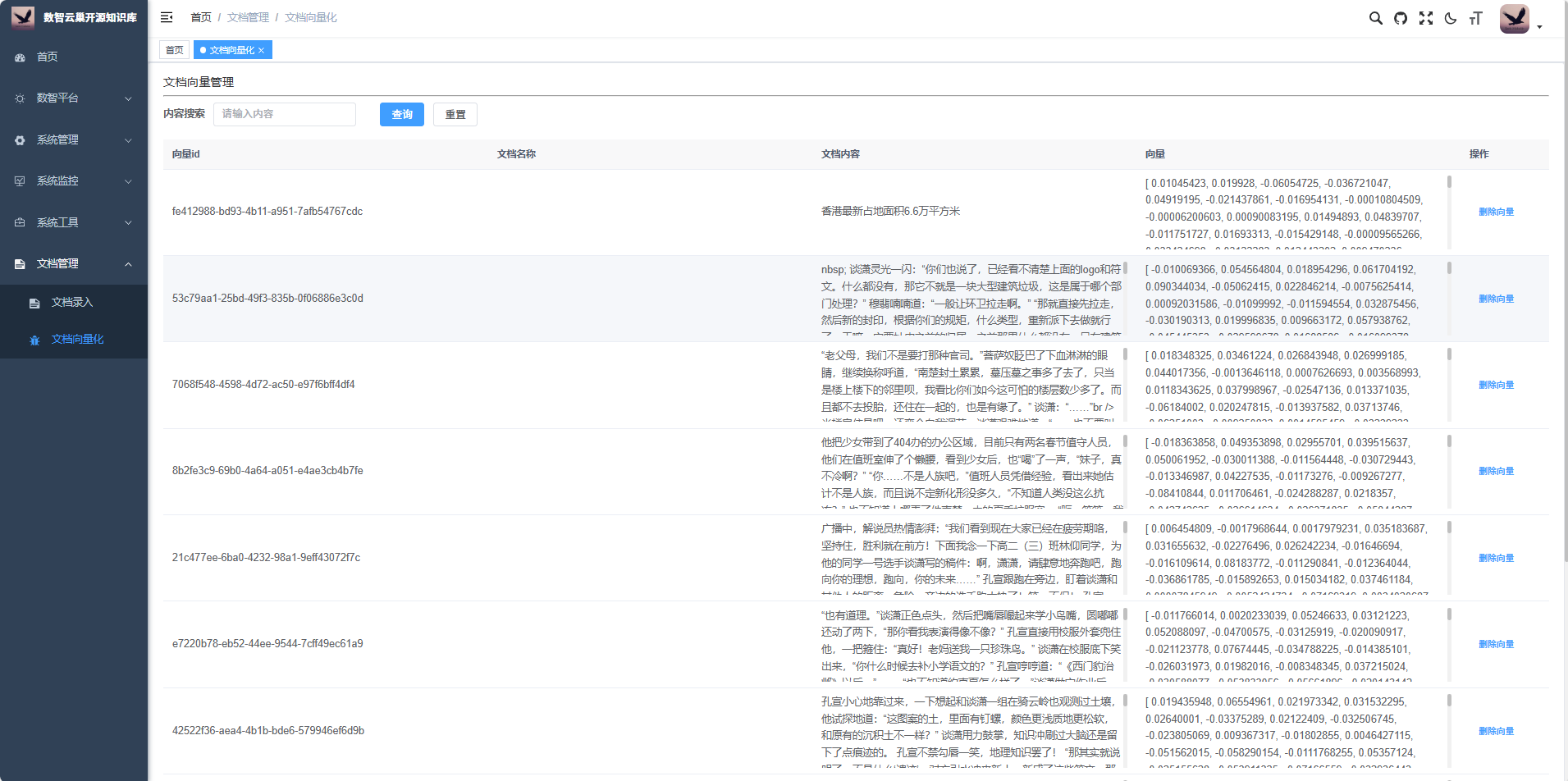 一个用于保存管理和访问结构化或非结构化的信息知识库系统，前端VUE+后端JAVA ...