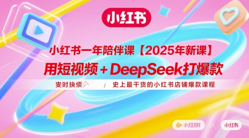 小红书一年陪伴课【2025年新课】，用短视频+deepSeek打爆款，史上最干货的小红书店铺 ...