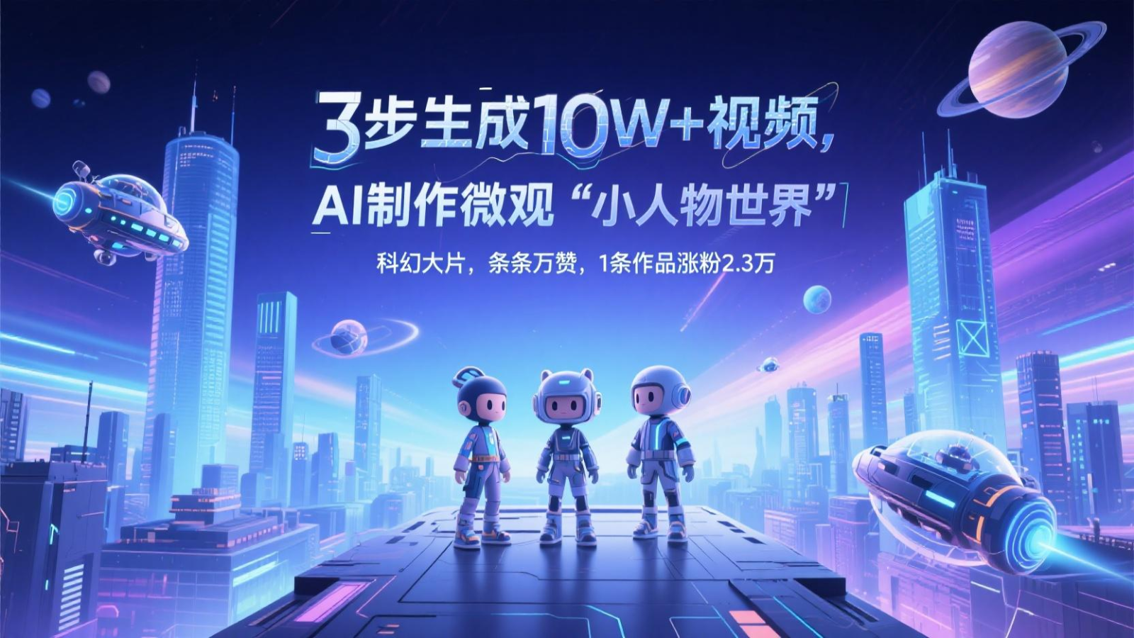 三步生成10W+视频，AI制作微观“小人物世界”科幻大片.
