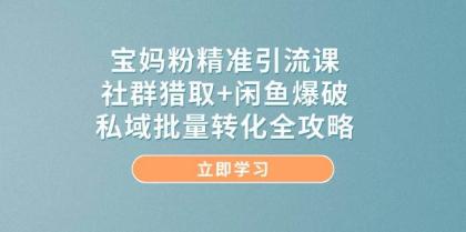宝妈粉精准引流课，社群猎取+闲鱼爆破，私域批量转化全攻略