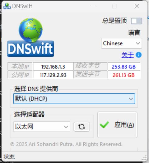 DNSwift(DNS切换工具)v1.10DNS设置中文版