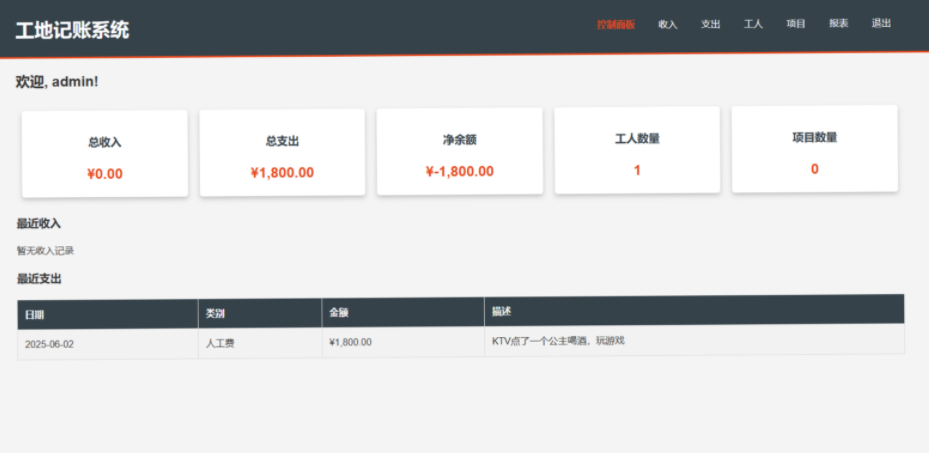 工程行业专属员工记账系统PHP源码
