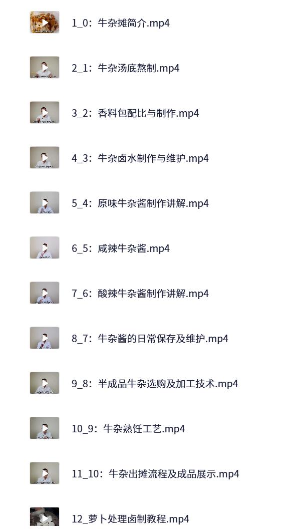 原味牛杂摆摊开店攻略全套课 