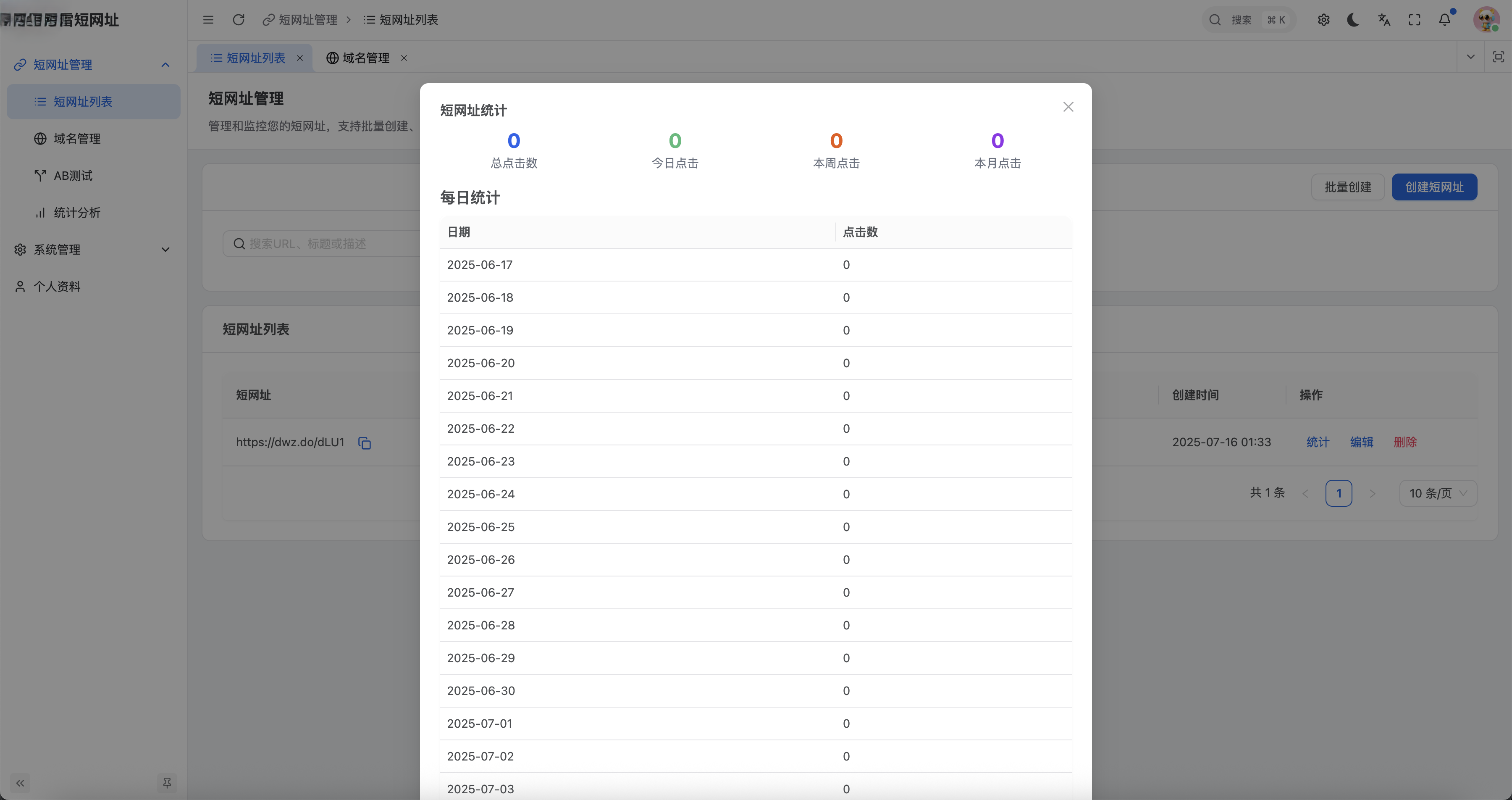 一个功能完善、高性能的企业级短链接服务平台，支持多域名、AB测试、用户管理、实时统计等功能（go源码） ...