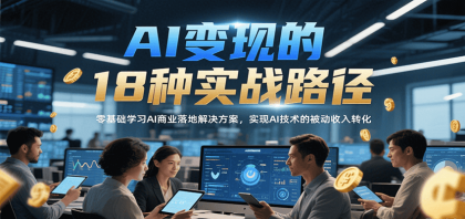 AI变现的18种实战路径，零基础学习AI商业落地解决方案，实现AI技术的被动收入转化 ...