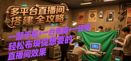 多平台直播间搭建全攻略，一部手机+一台电脑+一块绿布轻松实现你想要的直播间效果 ...