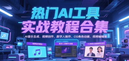 热门AI工具实战教程合集，AI音乐生成、视频创作、数字人制作、CG角色动画、视频编辑等 ...