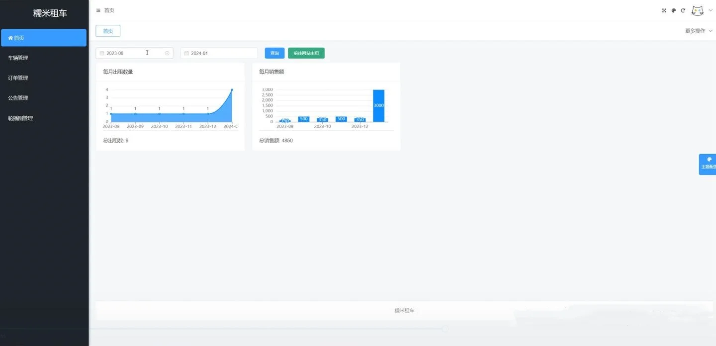 SpringBoot和Vue汽车租赁系统JAVA源码