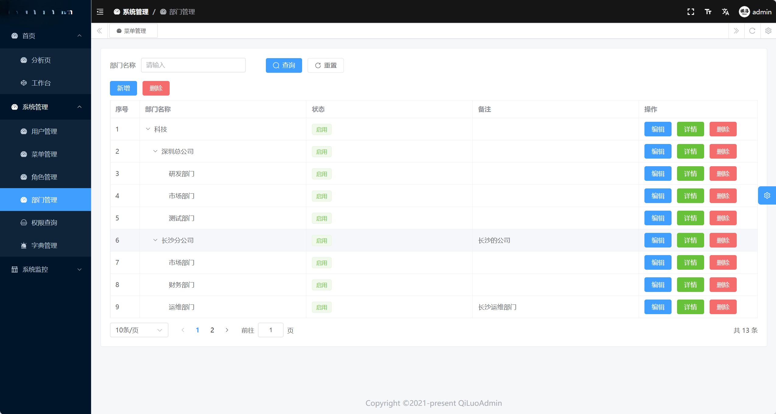 基于 Rust 技术栈开发的企业级快速开发平台，采用现代化的架构设计，提供完整的后台管理系统解决方案 ，适 ...