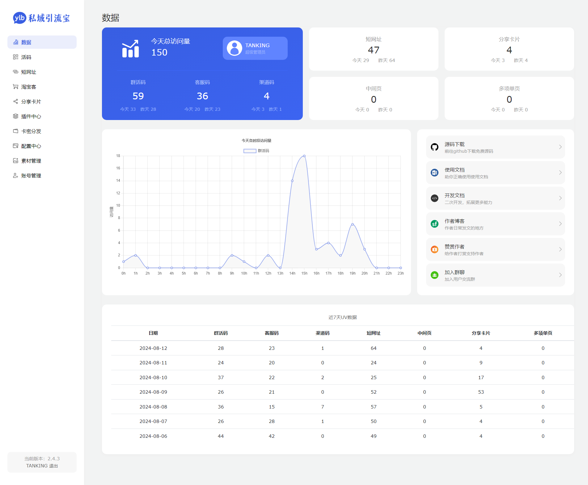 引流宝 liKeYun v2.4.6 活码网站源码 微信活码管理平台源码