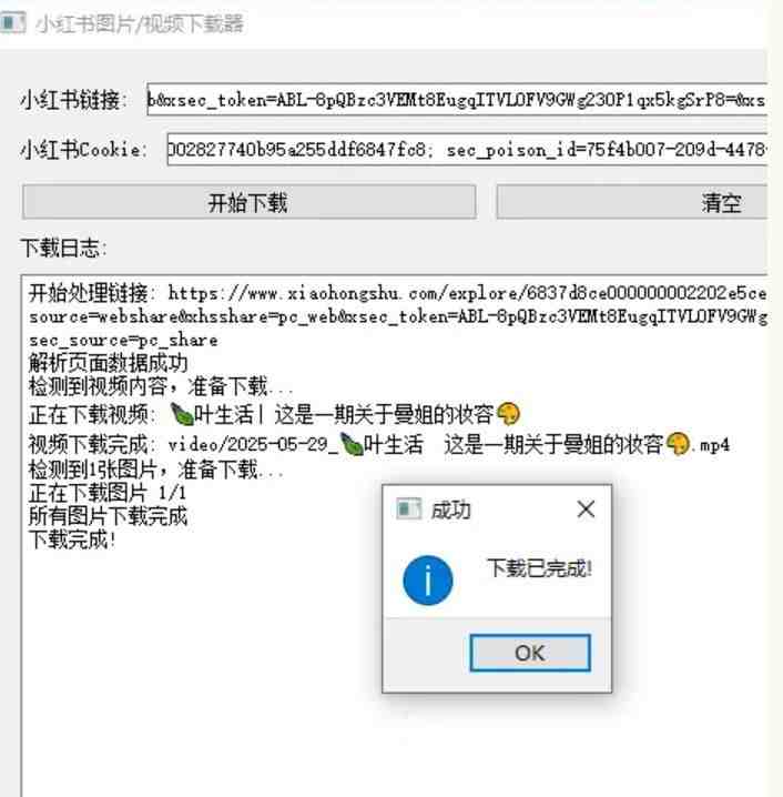小红书图片和视频下载工具输入小红书即可