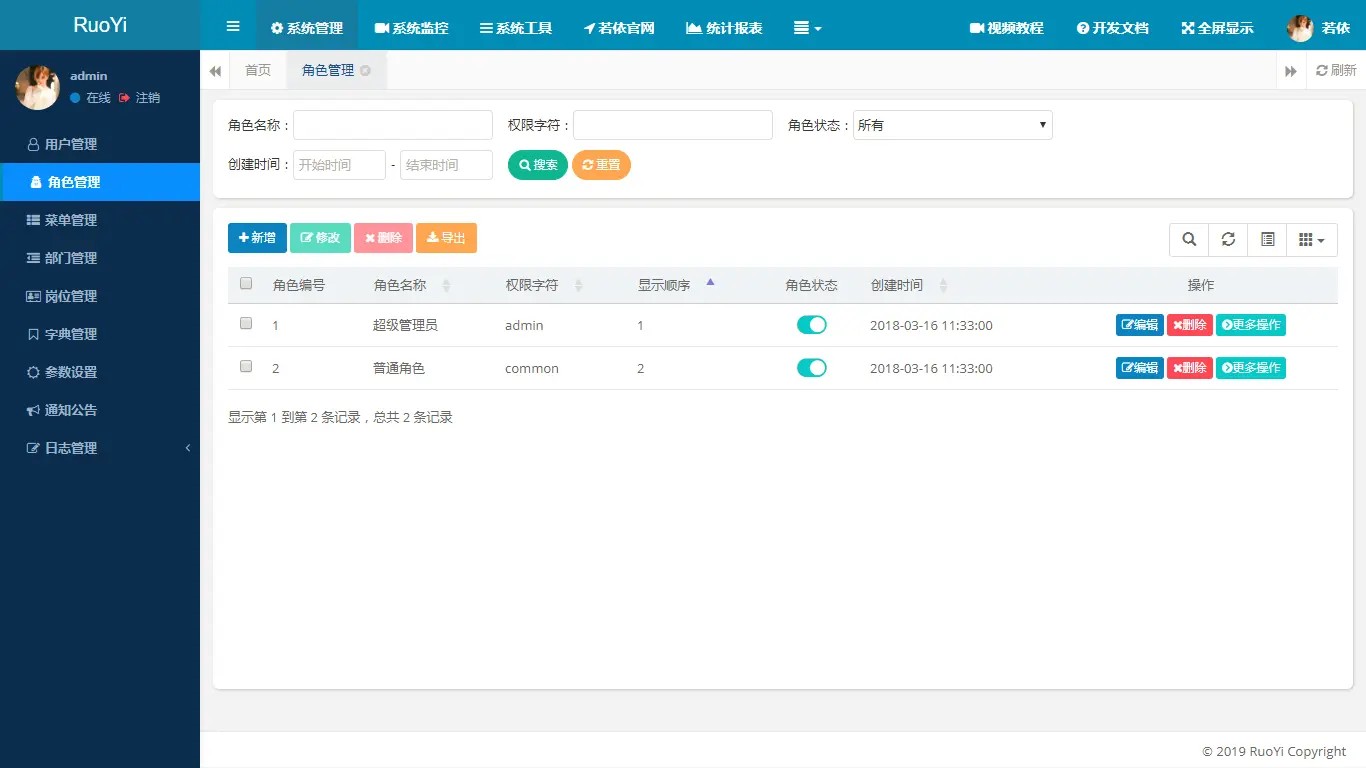 基于SpringBoot开发的轻量级Java快速开发框架 后台管理系统 易读易懂、界面简洁美观 ...