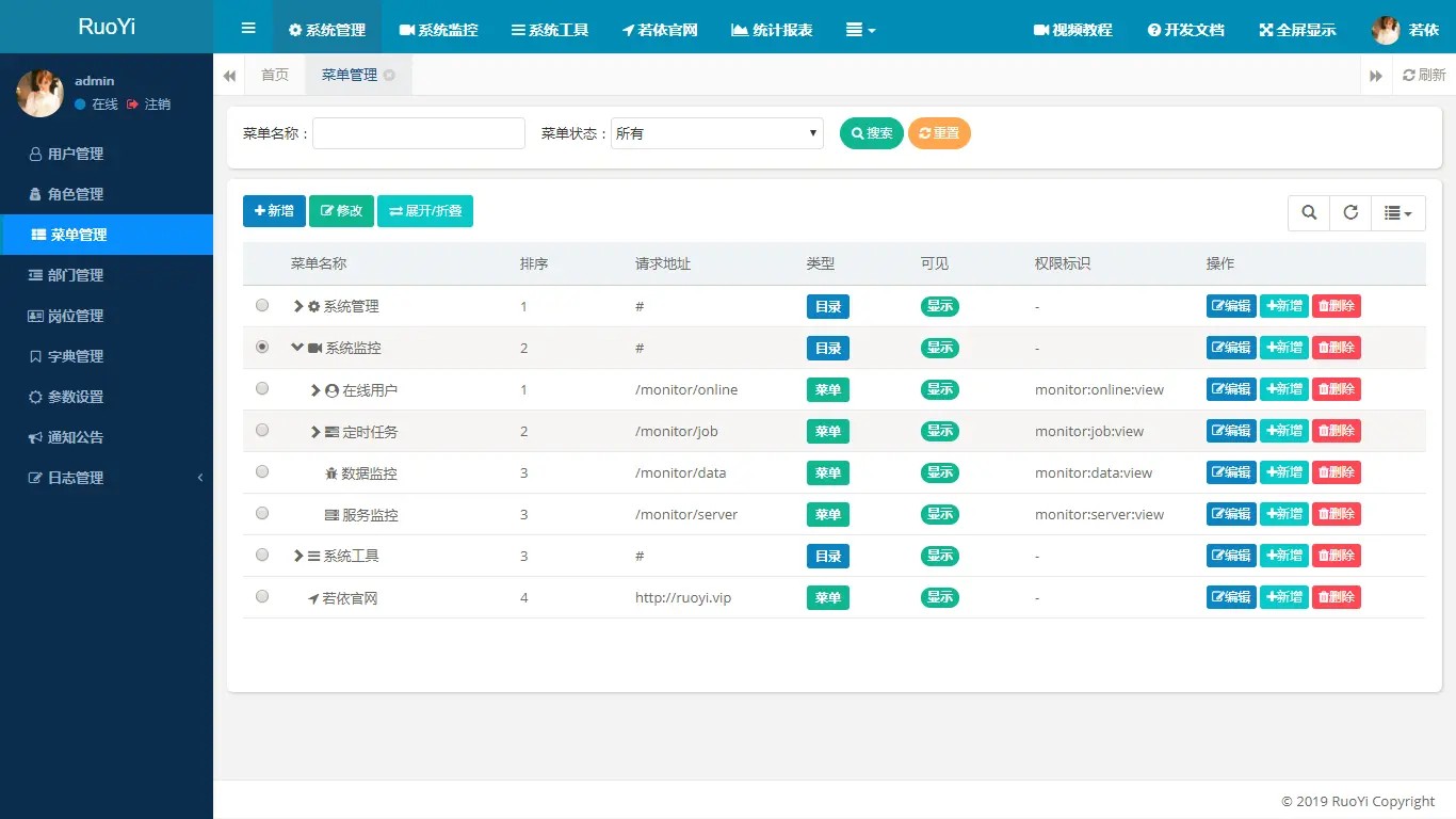 基于SpringBoot开发的轻量级Java快速开发框架 后台管理系统 易读易懂、界面简洁美观 ...
