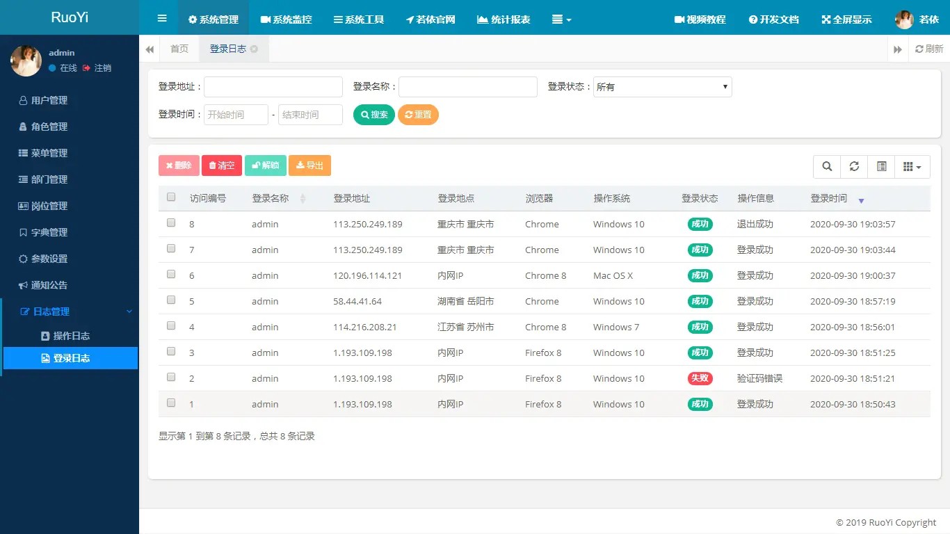 基于SpringBoot开发的轻量级Java快速开发框架 后台管理系统 易读易懂、界面简洁美观 ...