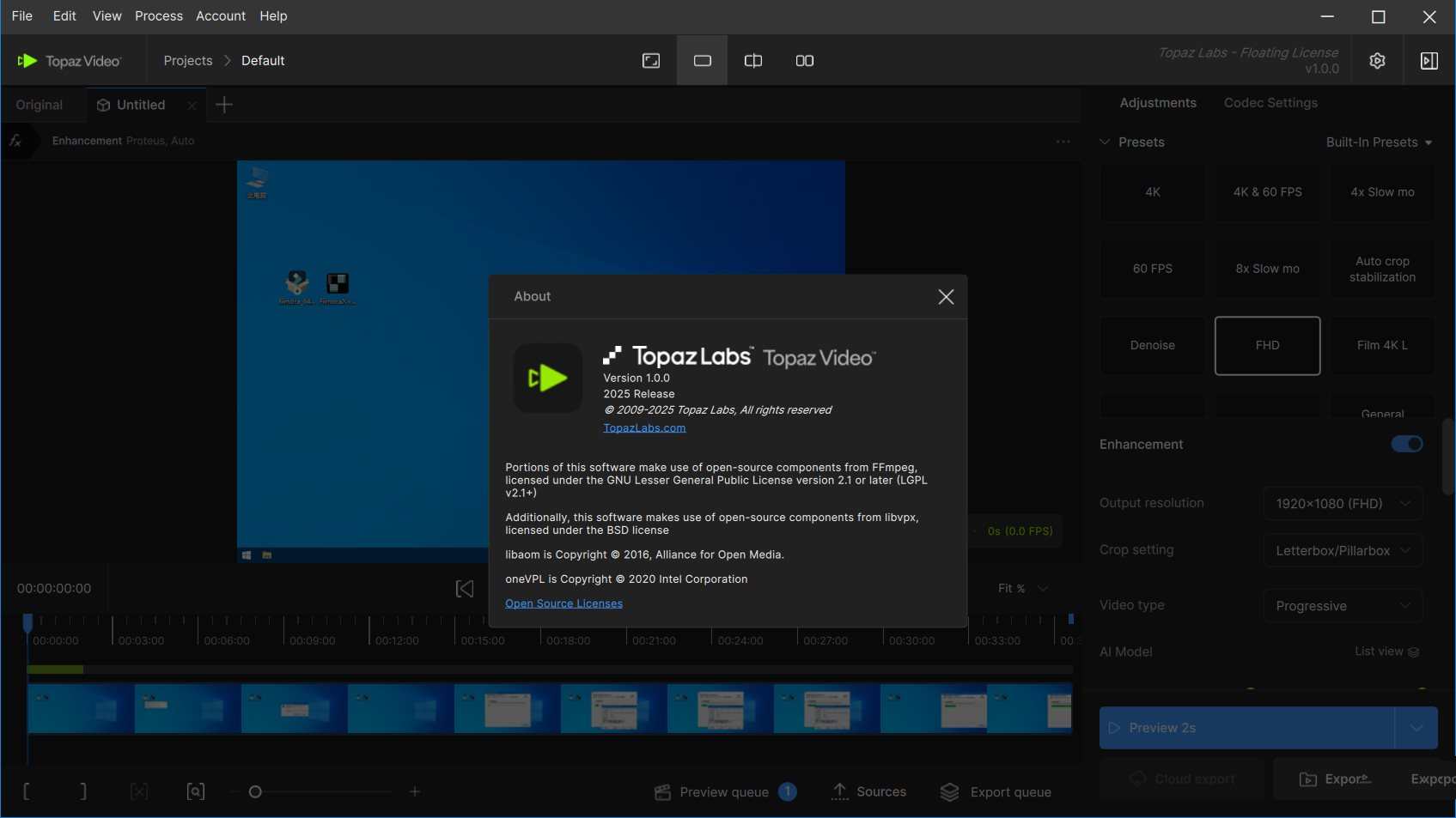 Topaz Video(AI视频修复软件)V1.0.30破解版 Topaz Video(AI视频修复软件)V1.0.30破解版