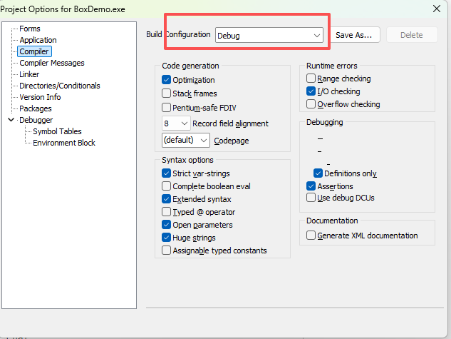 安装delphi2007（CodeGear.Delphi.2007.RTM.Inc.Update4.v11.0.2902.10471.Lite.v1.4）后，编译没有debug和 ...