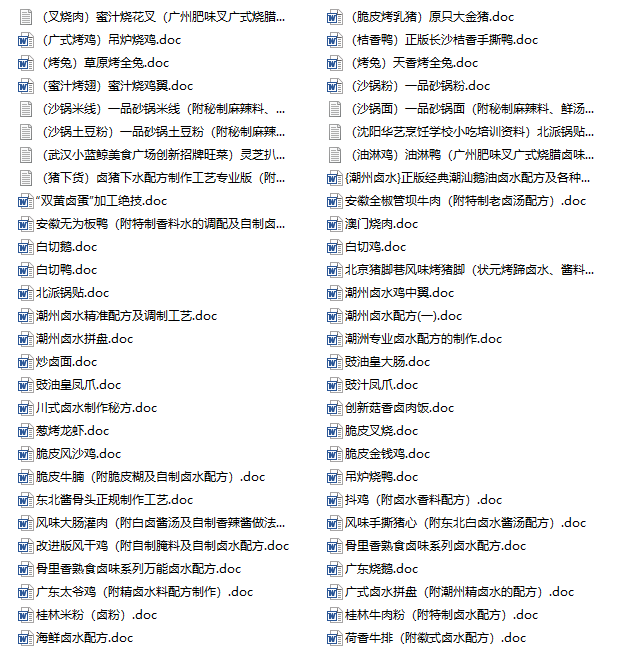 集齐了全国热门卤味小吃核心技术，配方全解析精准到克