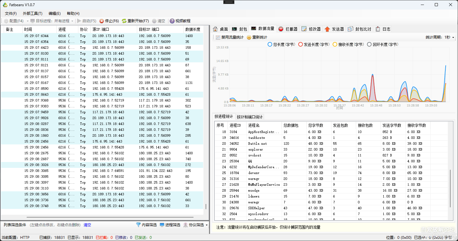 FatbeansV1.0.9：TCP抓包改包与调试的得力助手，融合了Wireshark、Fiddler、WPE