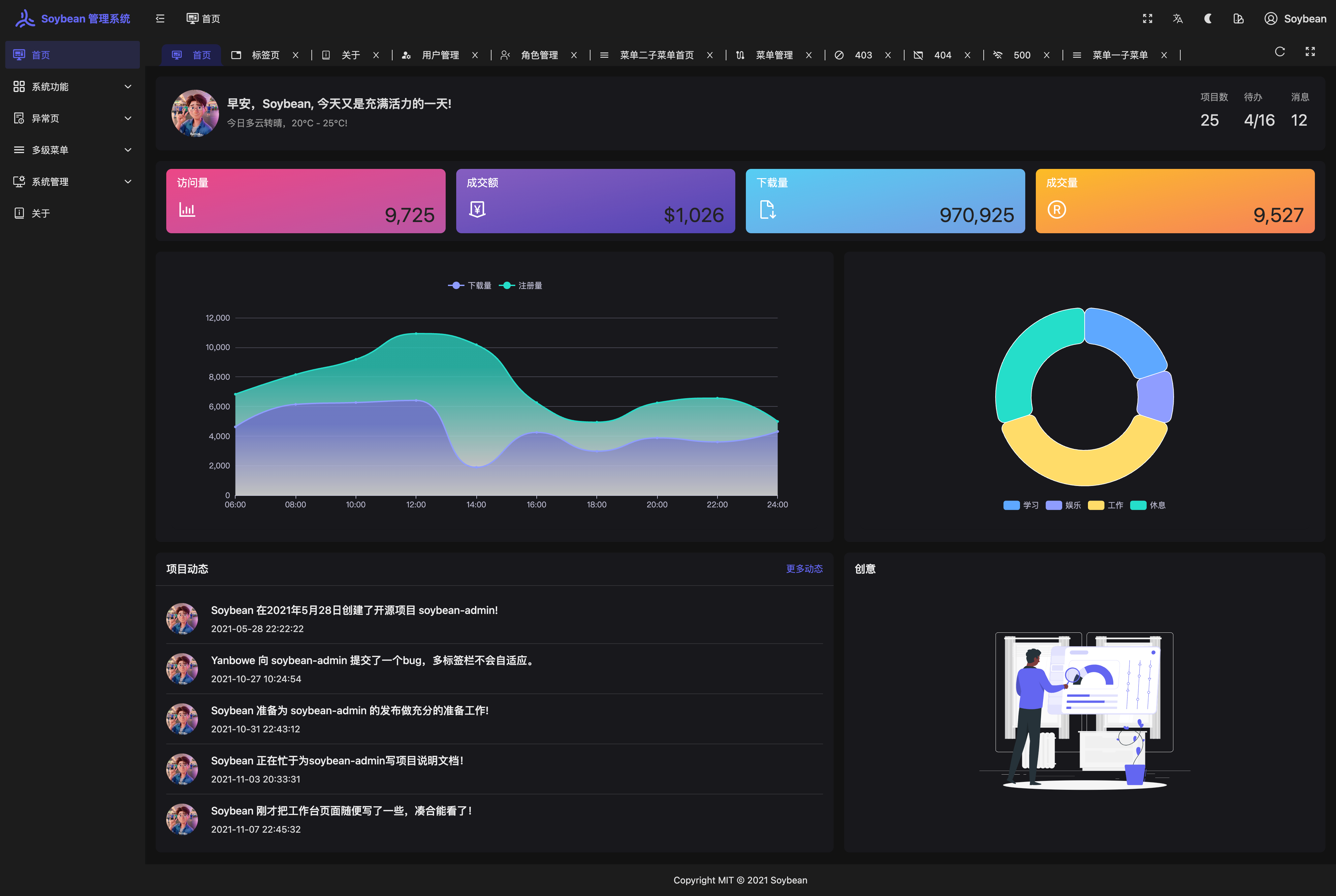 清新优雅、高颜值且功能强大的后台管理系统 一站式解决方案