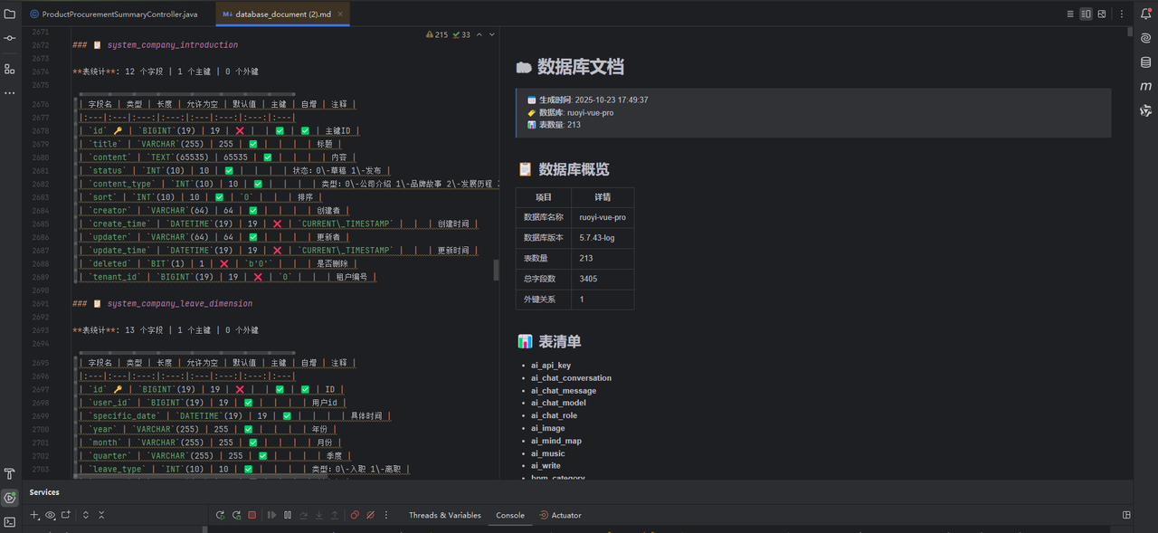 一个现代化的数据库文档自动生成工具，支持多种数据源，一键生成专业的数据库文档 ...