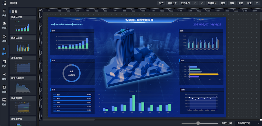 基于Vue的大屏可视化设计器，适用于大屏、低代码、BI 场景，完全免费